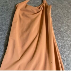 BUMPSUIT One Shoulder Maxi Dress Copper Tan XS | Maternity Bodycon Stretch
